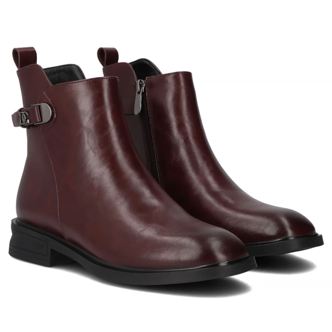 Leather ankle boots Filippo DBT7354/25 BG burgundy