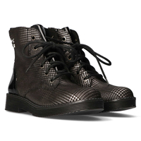Leather boots Filippo 514 gray checkered