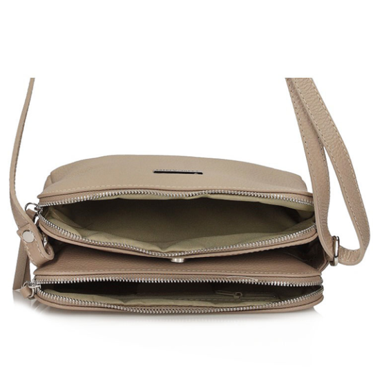 Handbag Toscanio Leather Messenger Bag A242 beige