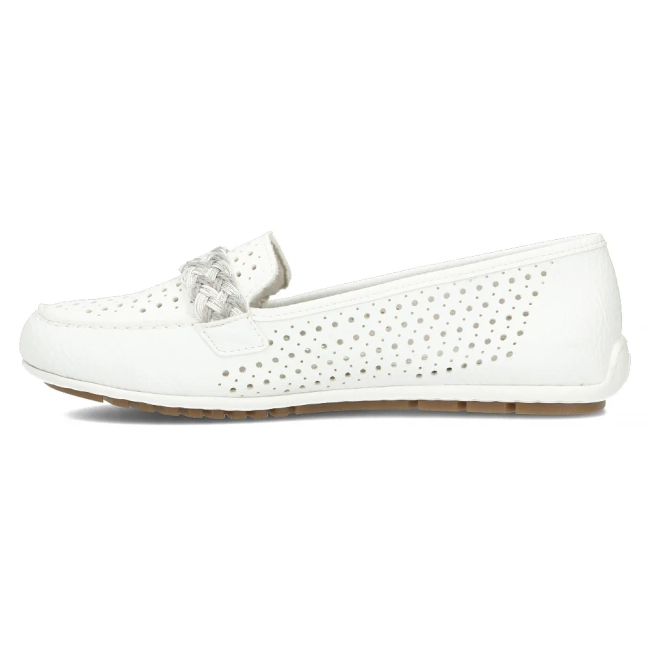 Leather loafers Rieker 46885-80 white
