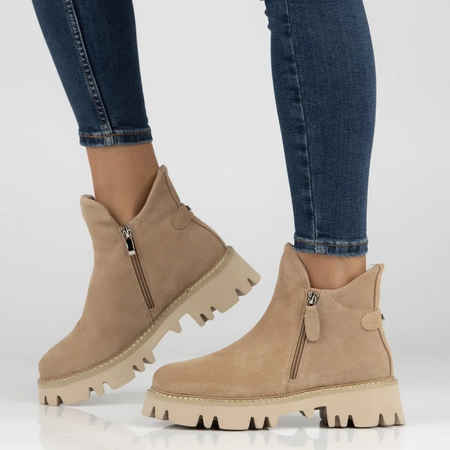 Leather ankle boots Filippo DBT4909/23 BE beige