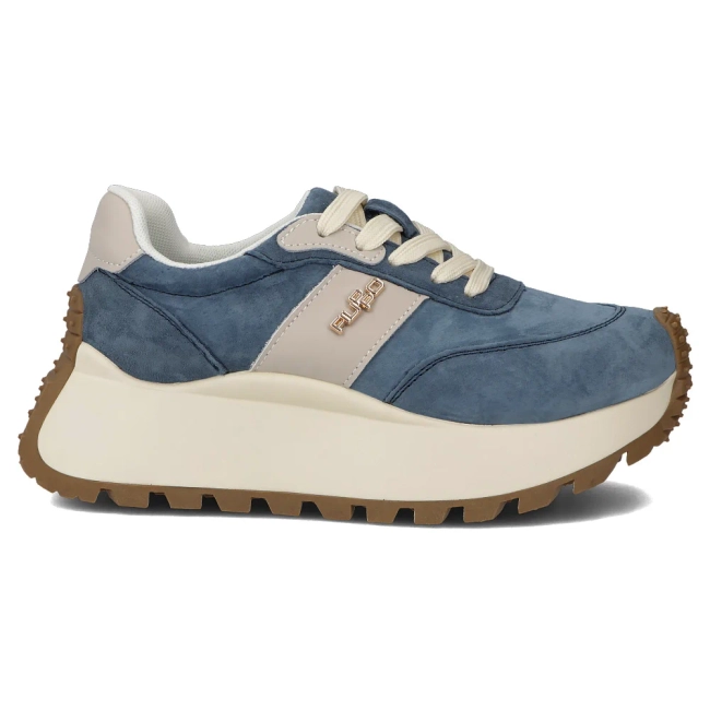 Skórzane sneakersy Filippo DP6785/25 BL niebieskie