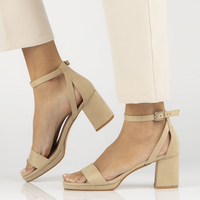 Sandały na obcasie Filippo DS4488/23 BE beżowe