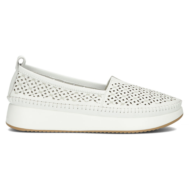 Skórzane półbuty na platformie Filippo DP4555/23 WH białe