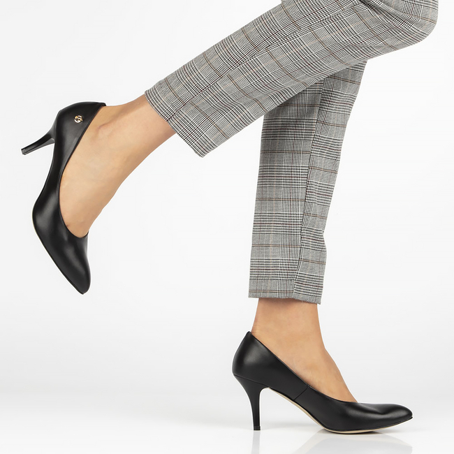 Skórzane czółenka Filippo 2108 czarne