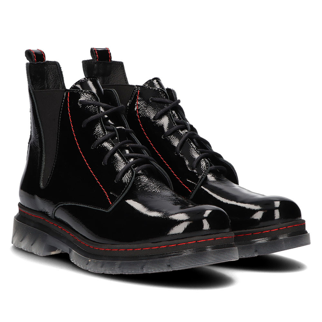 Leather ankle boots Filippo 60266 black lacquered