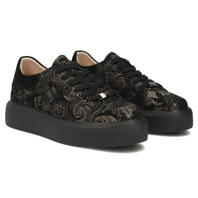 Leather sneakers Filippo DP6119/26 BK MLT black