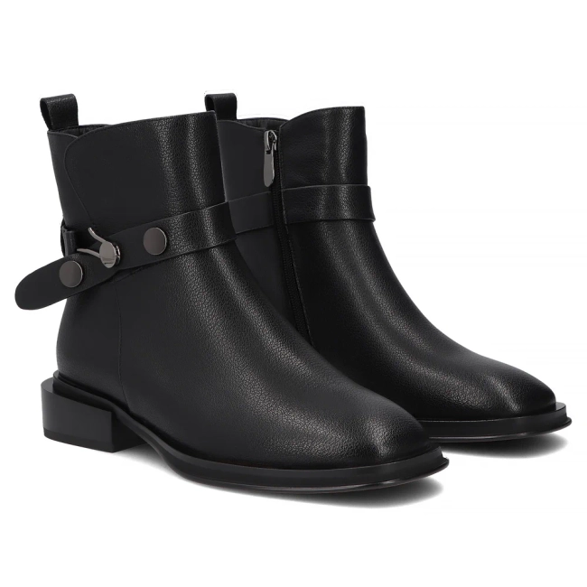 Skórzane botki Filippo DBT8152/26 BK czarny