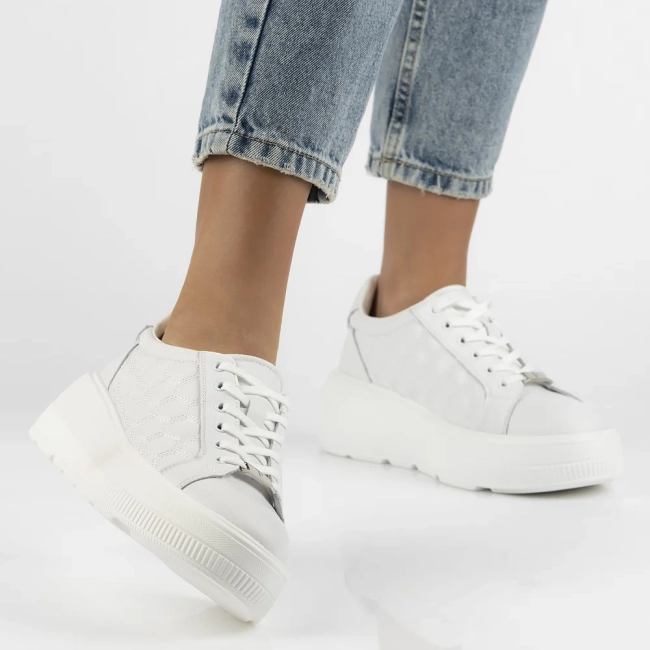 Skórzane sneakersy Filippo DP7285/25 WH białe