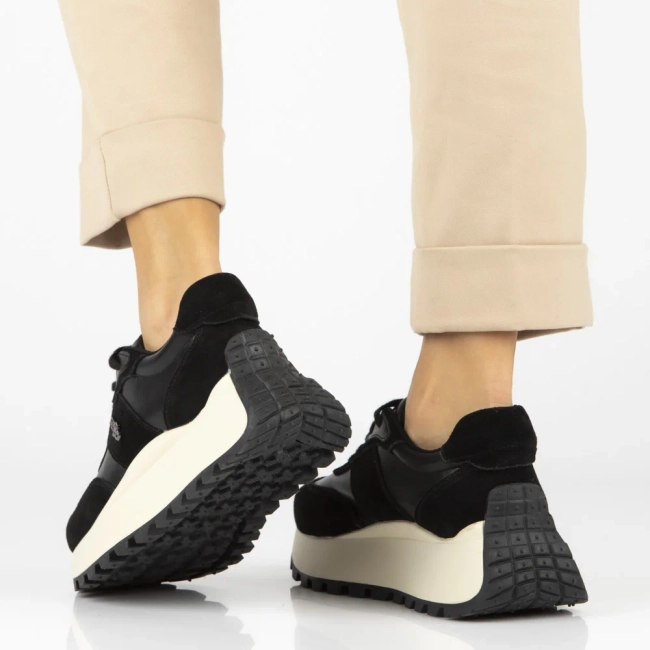 Leather sneakers Filippo DP6785/25 BK black