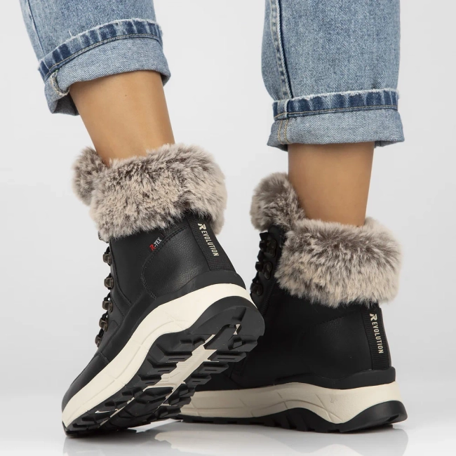 Ankle Boots Rieker leather W0063-00 Black