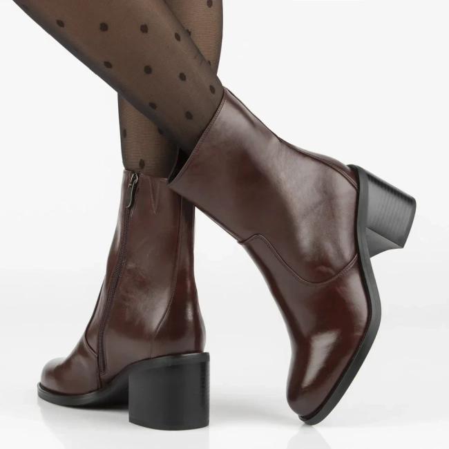 Leather ankle boots Filippo DBT7355/25 BG burgundy