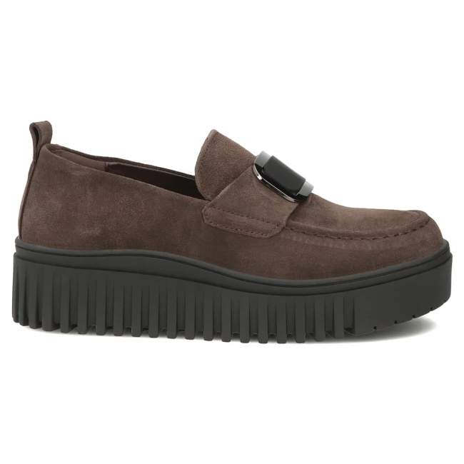 Skórzane półbuty na platformie Filippo DP8269/26 D BR brązowe