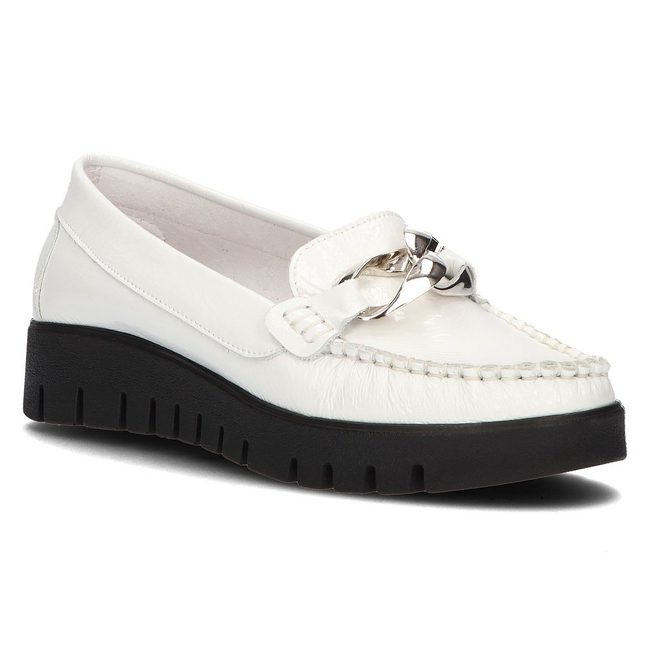 leather loafers Filippo 10133 white lacquered