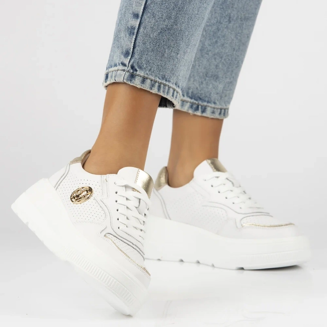Leather sneakers Filippo DP6843/25 WH white