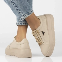 Leather sneakers Filippo DP6382/24 BE beige