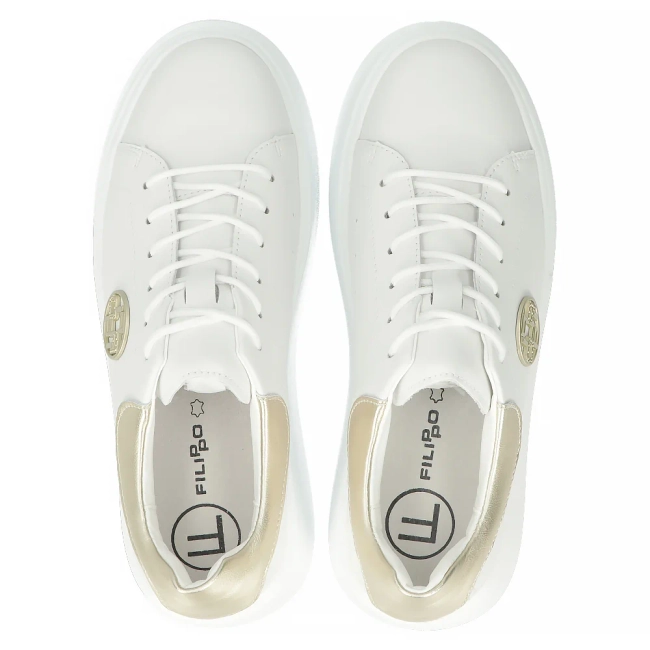 Leather sneakers Filippo DP6058/24 WH white