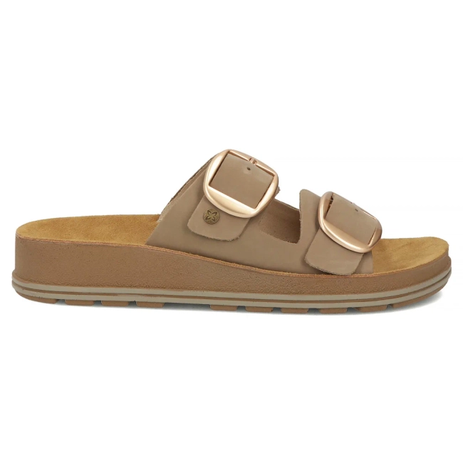Leather flip-flops Maciejka P7537-04/00-5 beige