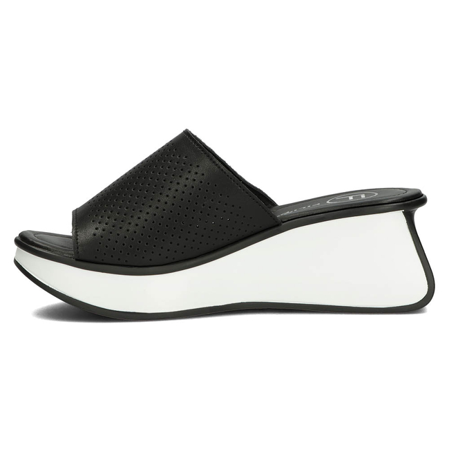 Leather slippers Filippo DK3614/22 BK black