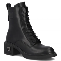 Skórzane botki na obcasie Filippo DBT7188/25 BK czarne
