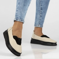 Skórzane półbuty Filippo DP7000/25 BE beżowe