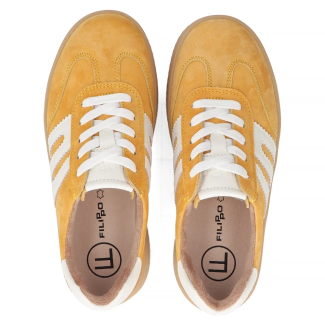 Skórzane sneakersy Filippo DP6994/25 YL żółte