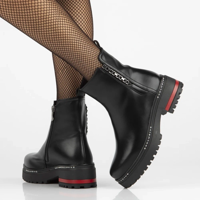 Botki na platformie Filippo DBT6626/24 BK czarne