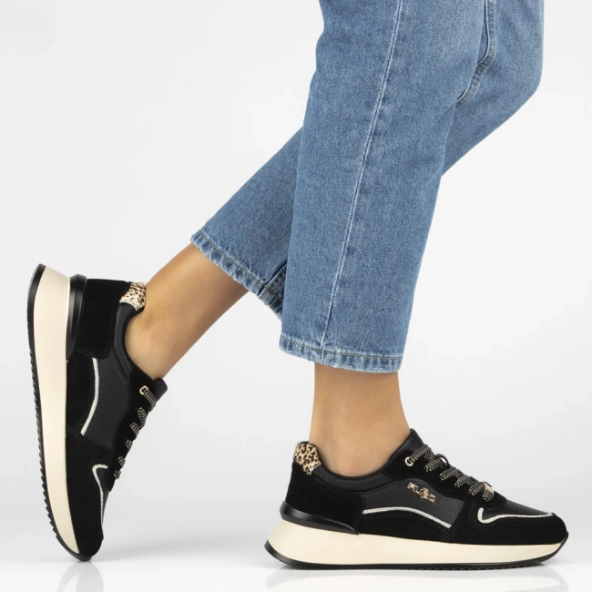 Skórzane sneakersy Filippo DP7103/25 BK czarne