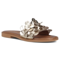 Leather flip-flops Filippo 40381 gold