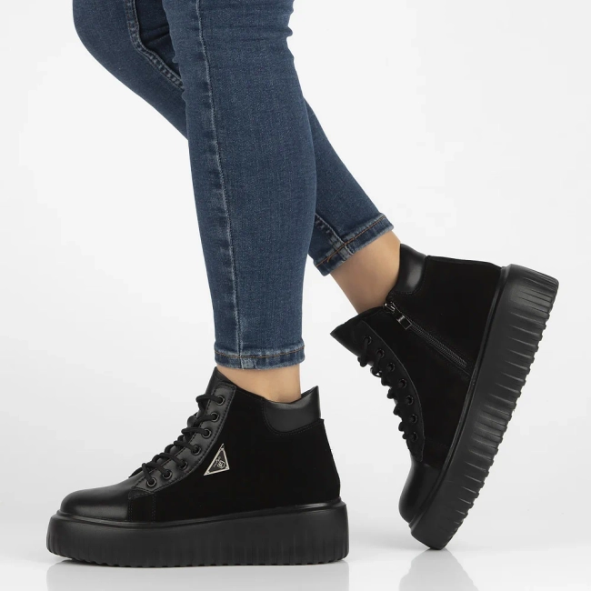 Leather ankle boots DBT6460/24 BK black