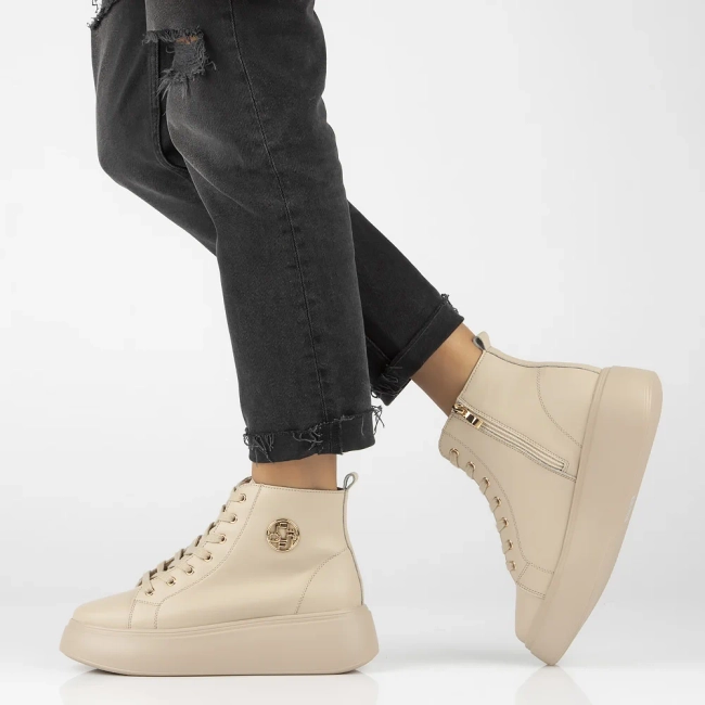 Leather ankle boots DBT6338/24 BE beige