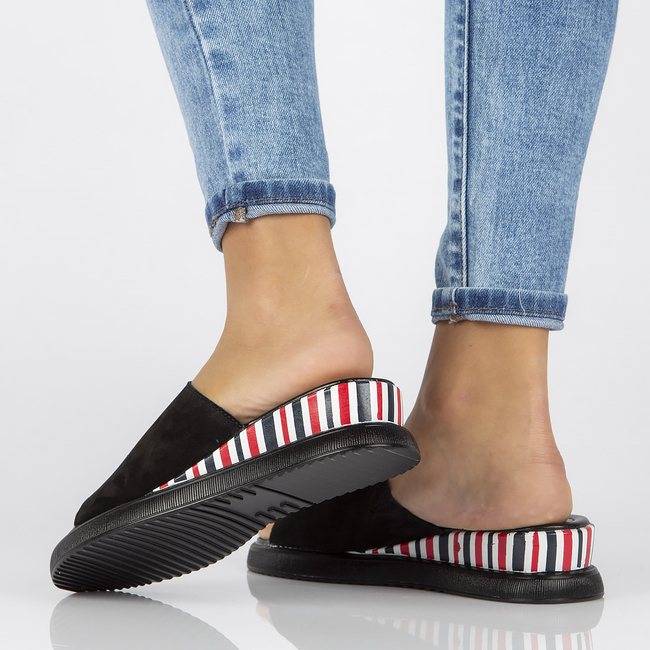 Leather slippers Filippo DK3615/22 BK black