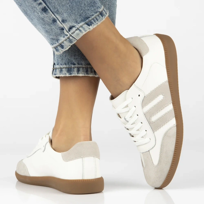 Skórzane sneakersy Filippo DP7492/25 WH białe