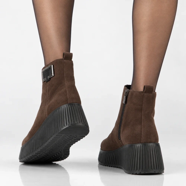 Leather platform ankle boots Filippo DBT6392/26 D BR brown