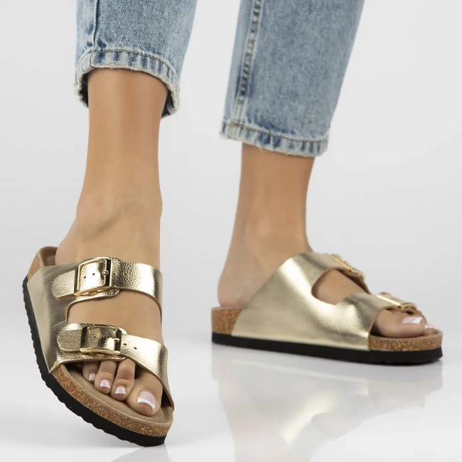 Leather flip-flops Filippo DK7062/25 GO gold