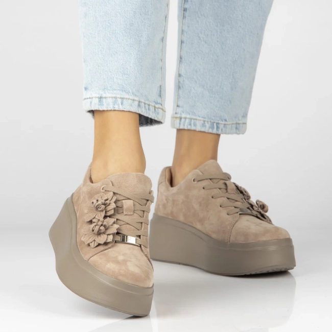 Leather sneakers Filippo DP7987/26 BE beige