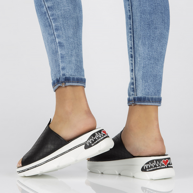 Leather slippers Filippo DK3679/22 BK black