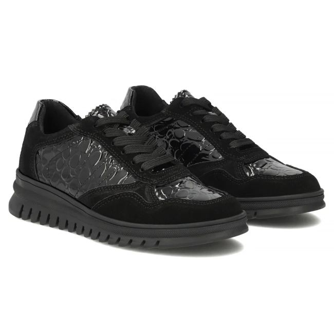 Leather sneakers Filippo DP8103/26 BK black