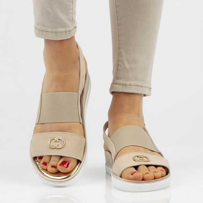 Leather sandals Filippo 179 beige