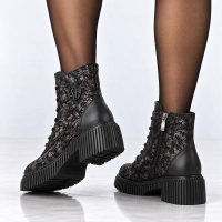 Leather heeled ankle boots Filippo DBT8072/26 BK MLT black