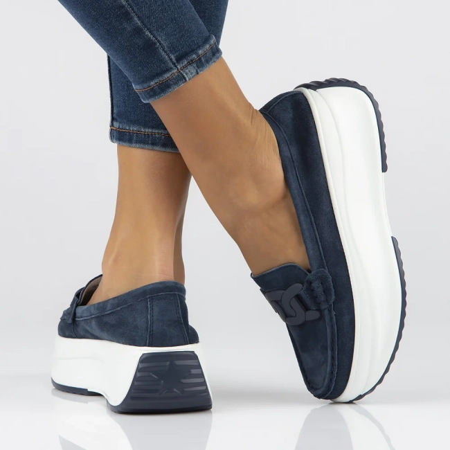 Leather shoes Filippo DP6132/25 NV navy blue