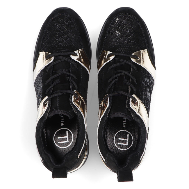 Leather sneakers Filippo DP3170/21 BK black gold