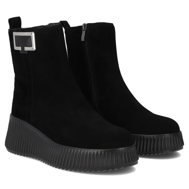 Leather platform ankle boots Filippo DBT6392/26 BK black