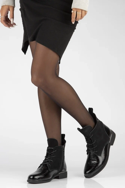 Leather ankle boots Filippo DBT4749/25 BK CR black