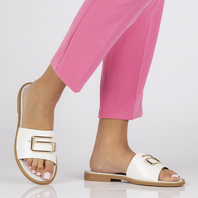 Klapki Filippo DK3701/22 WH białe