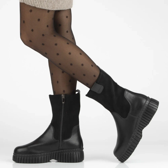 Leather ankle boots Filippo DBT7163/25 BK black