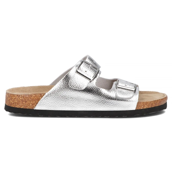 Leather flip-flops Filippo DK7062/25 SI silver