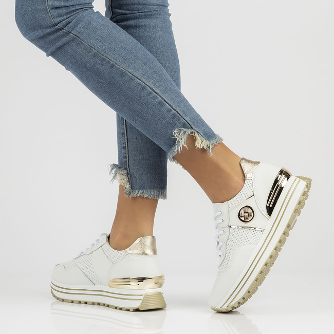 Skórzane Sneakersy damskie Filippo DP3538/22 WH białe