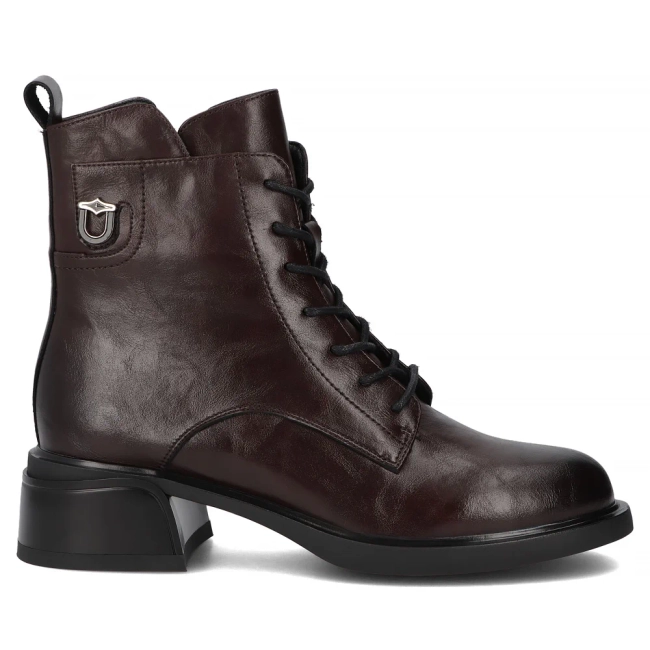 Leather ankle boots Filippo DBT7369/25 D BR dark brown