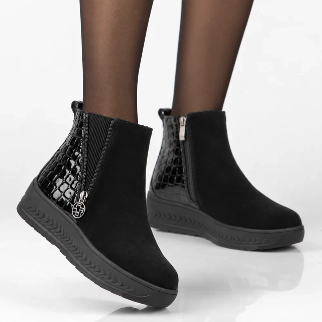 Leather platform ankle boots Filippo DBT8268/26 BK black